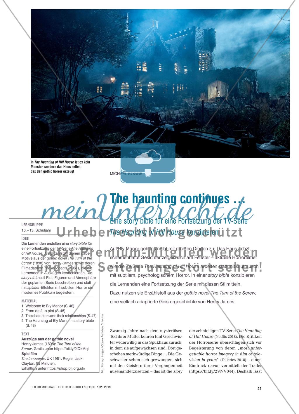 The haunting continues … - Eine story bible für eine Fortsetzung der TV-Serie The Haunting of Hill House konzipieren Preview 1