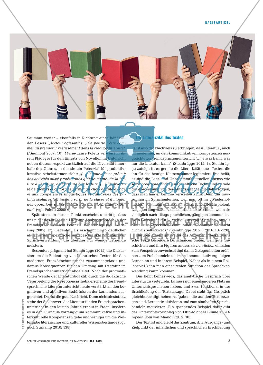 Lire et agir - Chancen und Potenziale kurzer Erzähltexte im Unterricht Preview 2