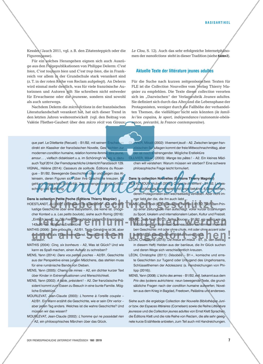 Lire et agir - Chancen und Potenziale kurzer Erzähltexte im Unterricht Preview 6