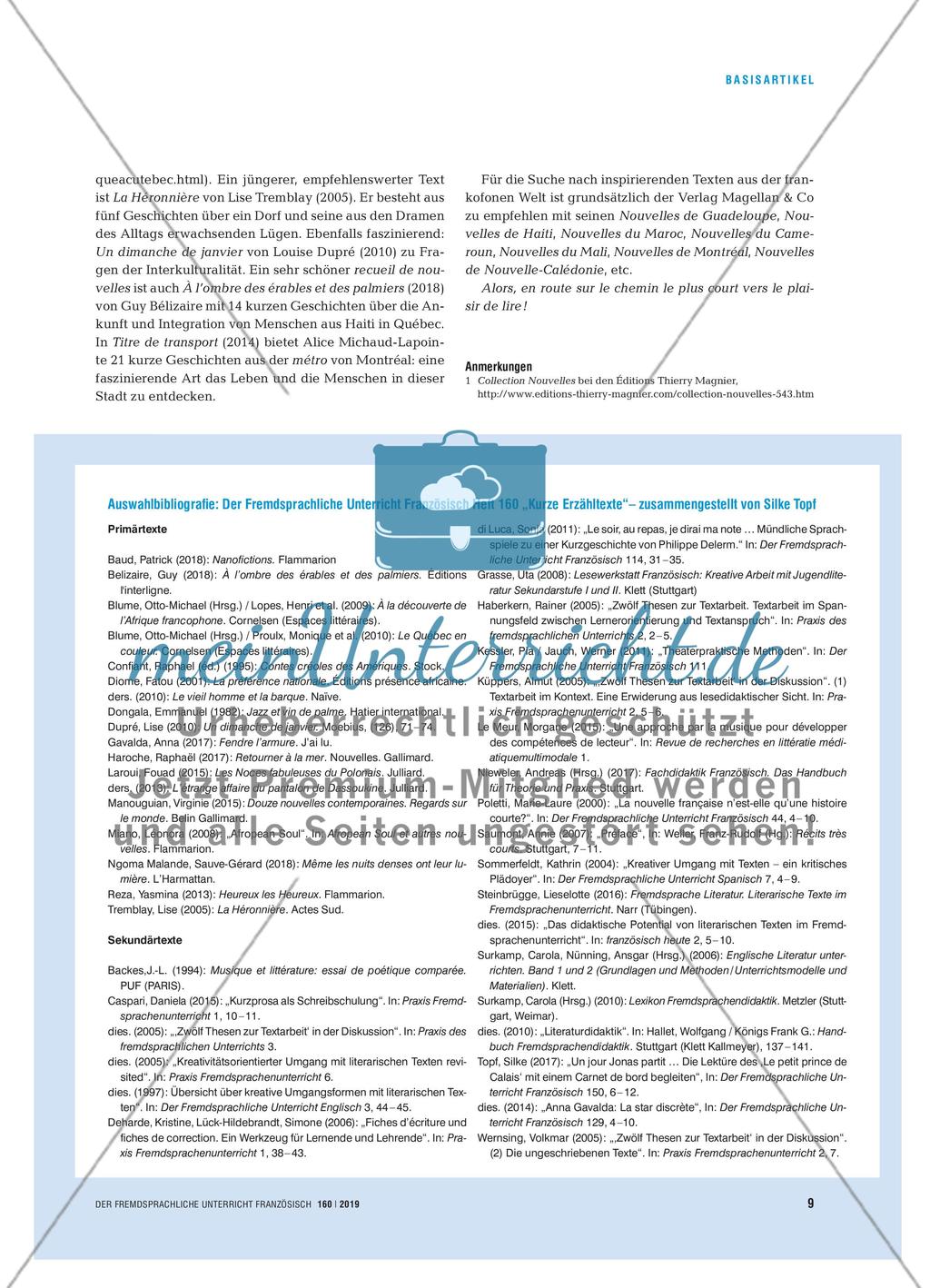 Lire et agir - Chancen und Potenziale kurzer Erzähltexte im Unterricht Preview 8