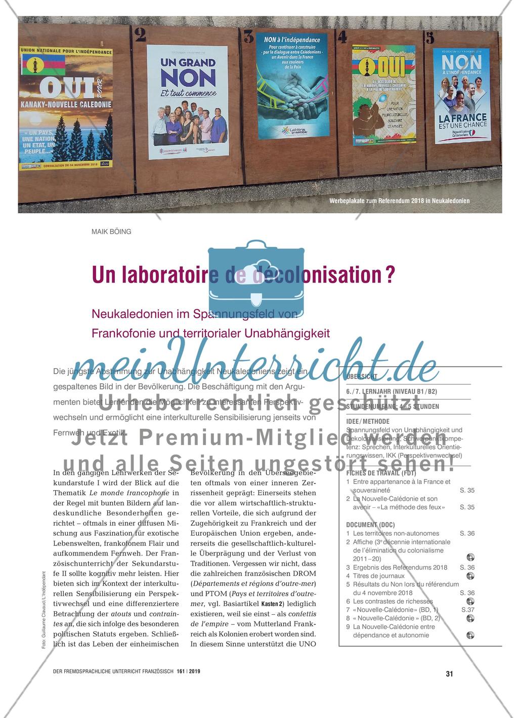 Un laboratoire de décolonisation ? - Neukaledonien im Spannungsfeld von Frankofonie und territorialer Unabhängigkeit Preview 1