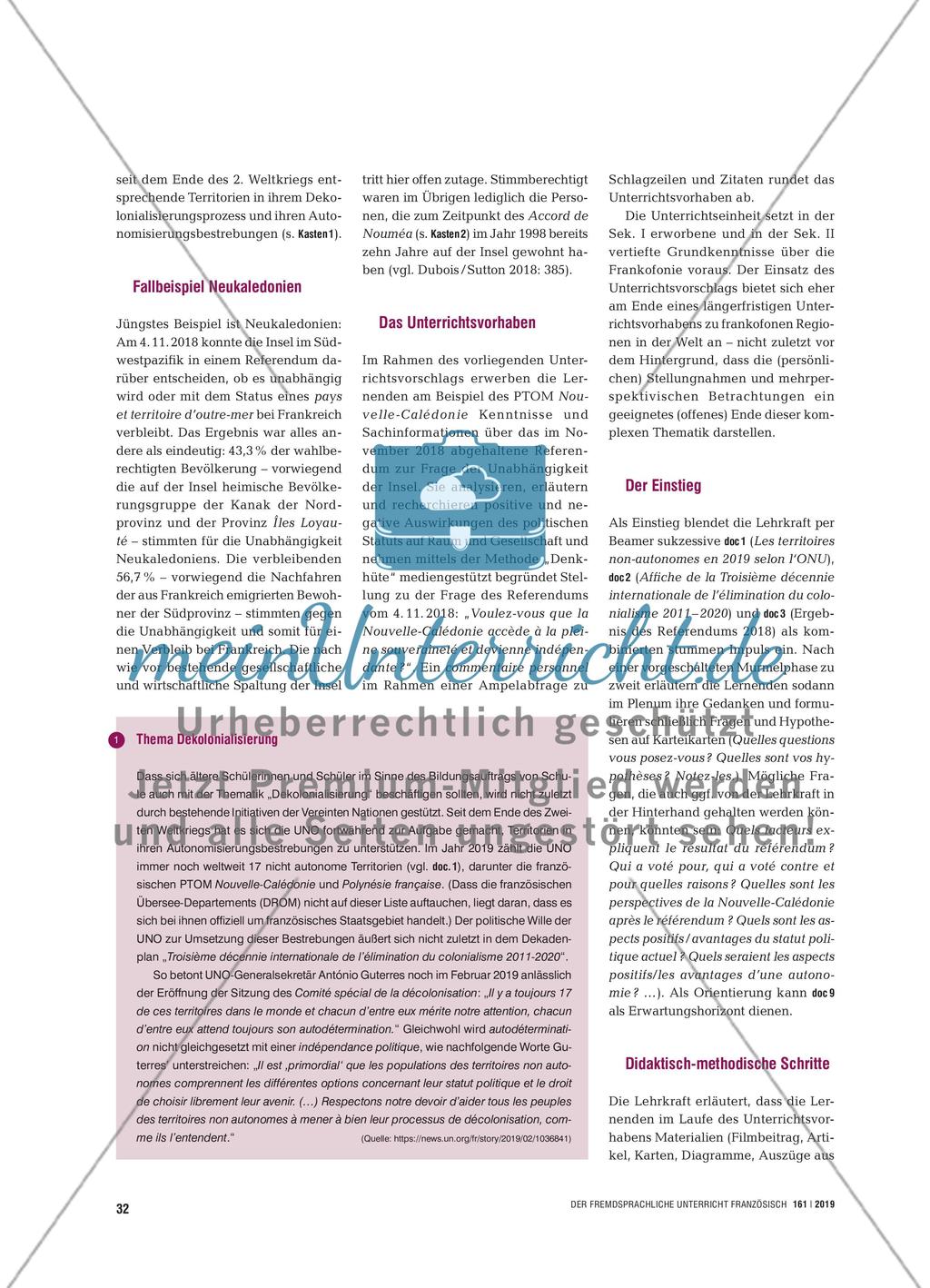 Un laboratoire de décolonisation ? - Neukaledonien im Spannungsfeld von Frankofonie und territorialer Unabhängigkeit Preview 2