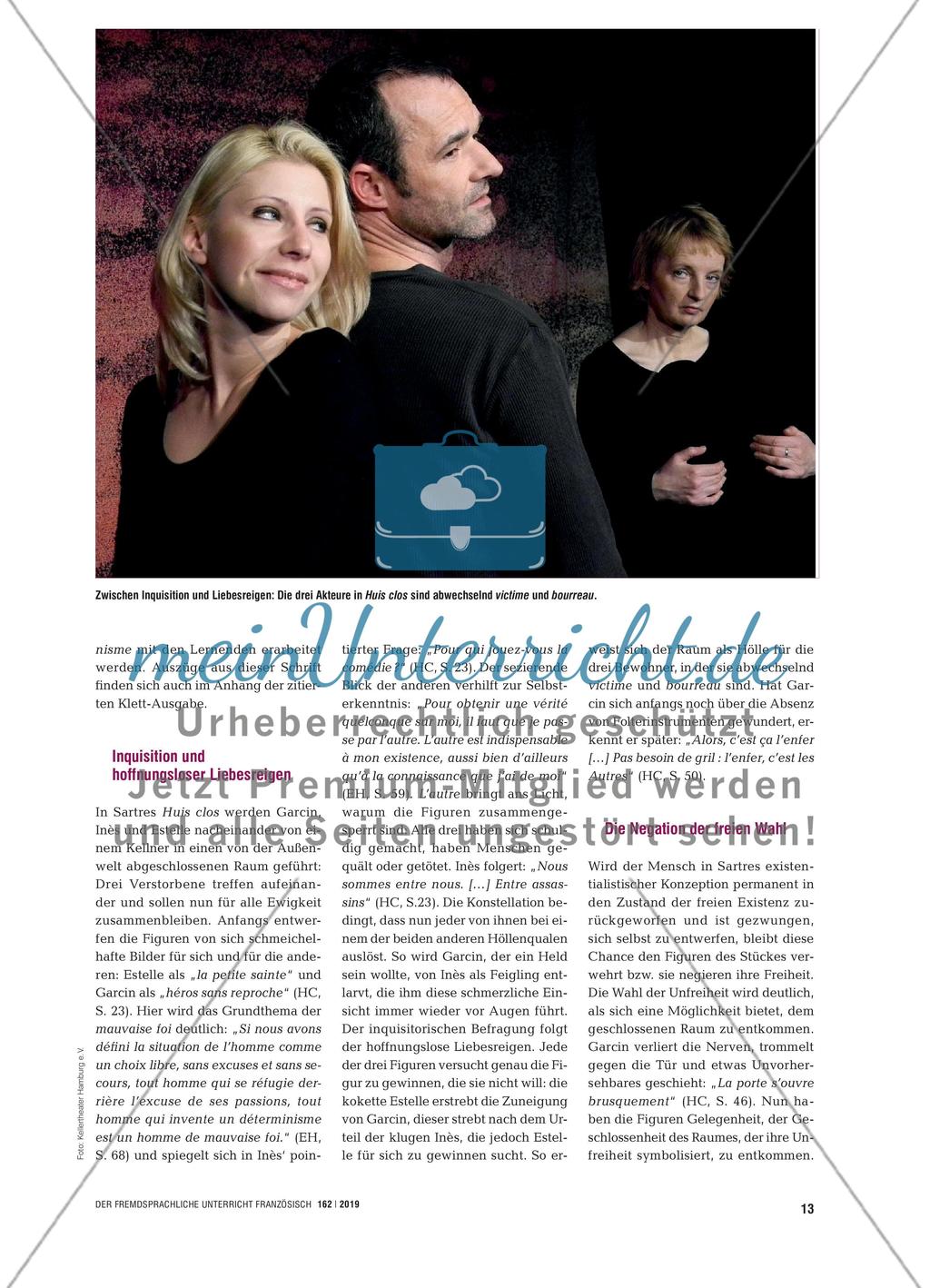 Das Drama der Freiheit - Huis Clos: mit dramenpädagogischen Mitteln Sartres Freiheitsbegriff sinnlich erfahren Preview 2