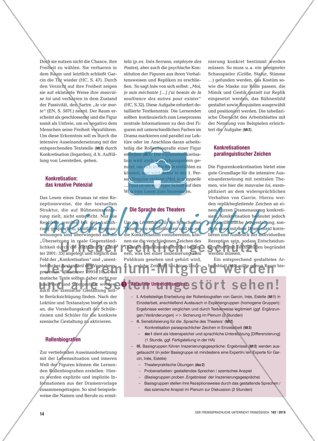 Das Drama der Freiheit - Huis Clos: mit dramenpädagogischen Mitteln Sartres Freiheitsbegriff sinnlich erfahren Preview 3