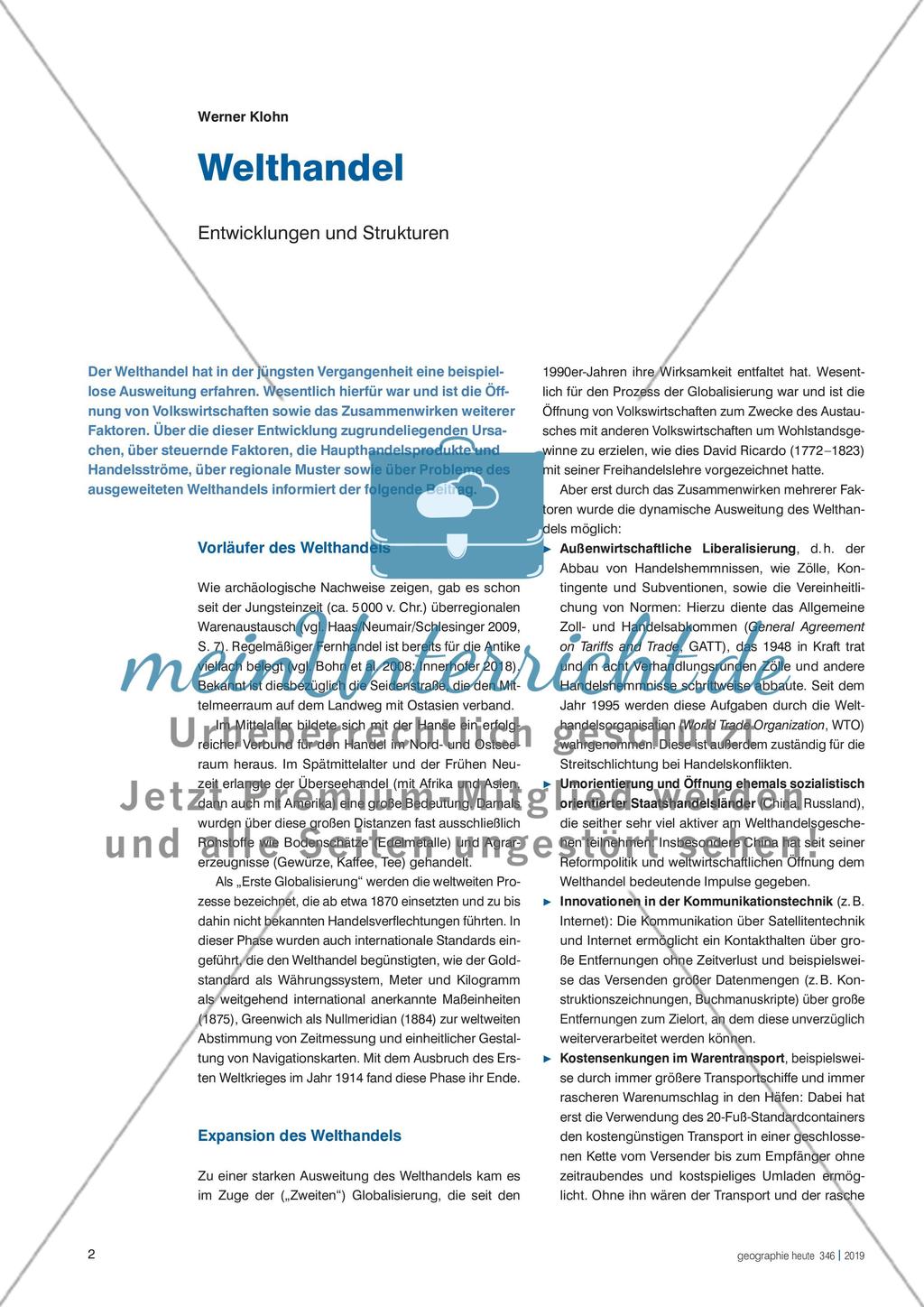 Welthandel - Entwicklungen und Strukturen Preview 1