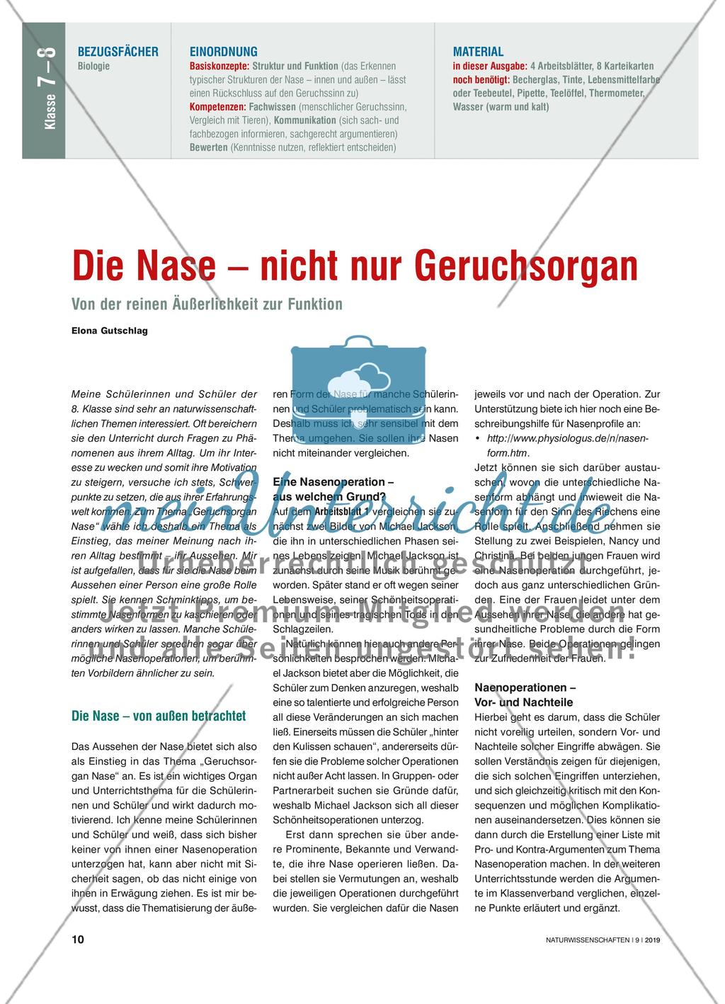 Die Nase – nicht nur Geruchsorgan - Von der reinen Äußerlichkeit zur Funktion Preview 1
