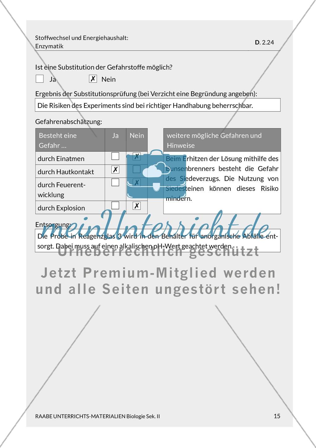 Was macht denn die Lactase? Eigenschaften von Enzymen Preview 8