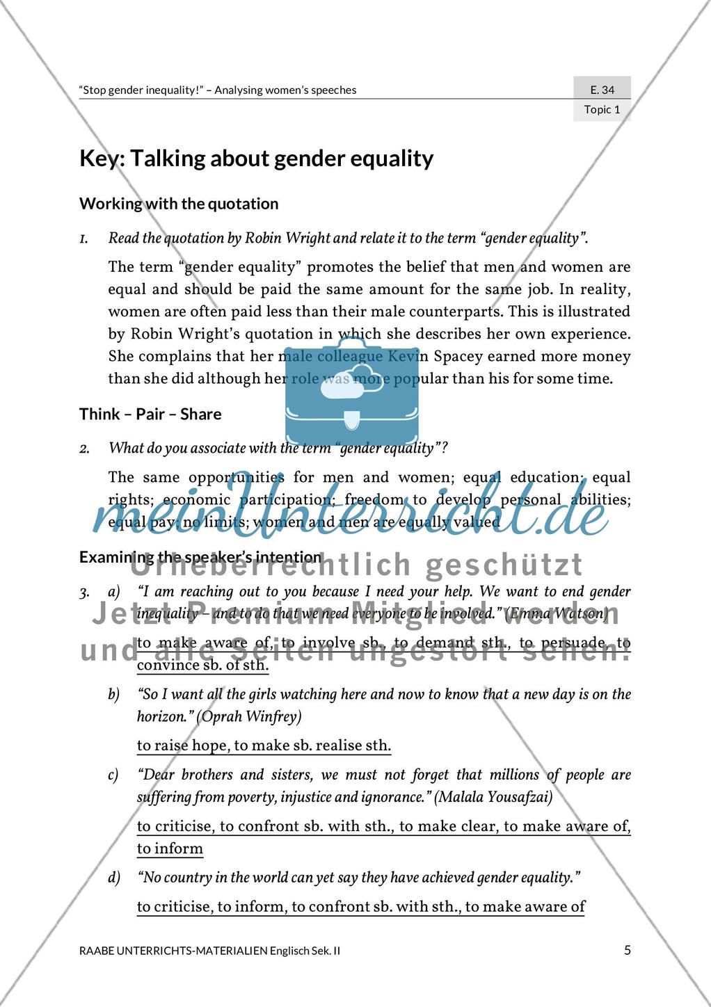 Topic 1: Talking about gender inequality Preview 3