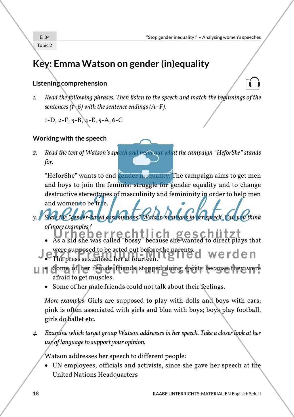 Topic 2: Emma Watson on gender (in)equality Preview 13