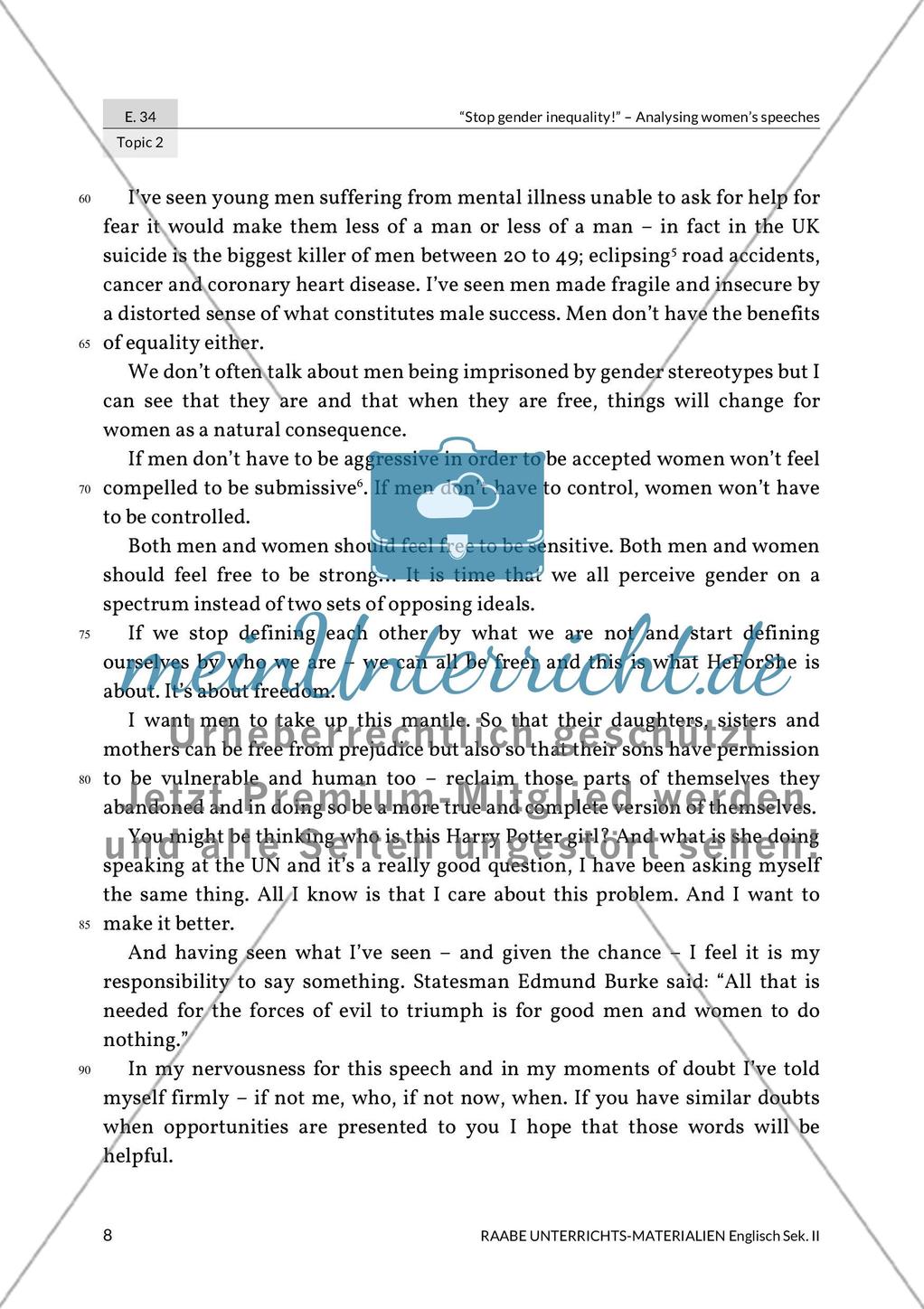 Topic 2: Emma Watson on gender (in)equality Preview 3