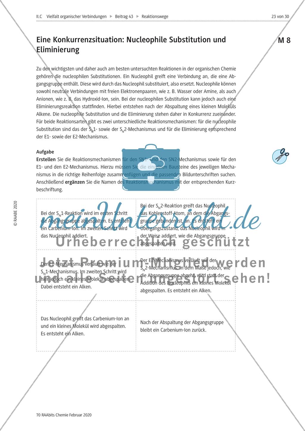 Die nucleophile Substitution und die Eliminierung Preview 1