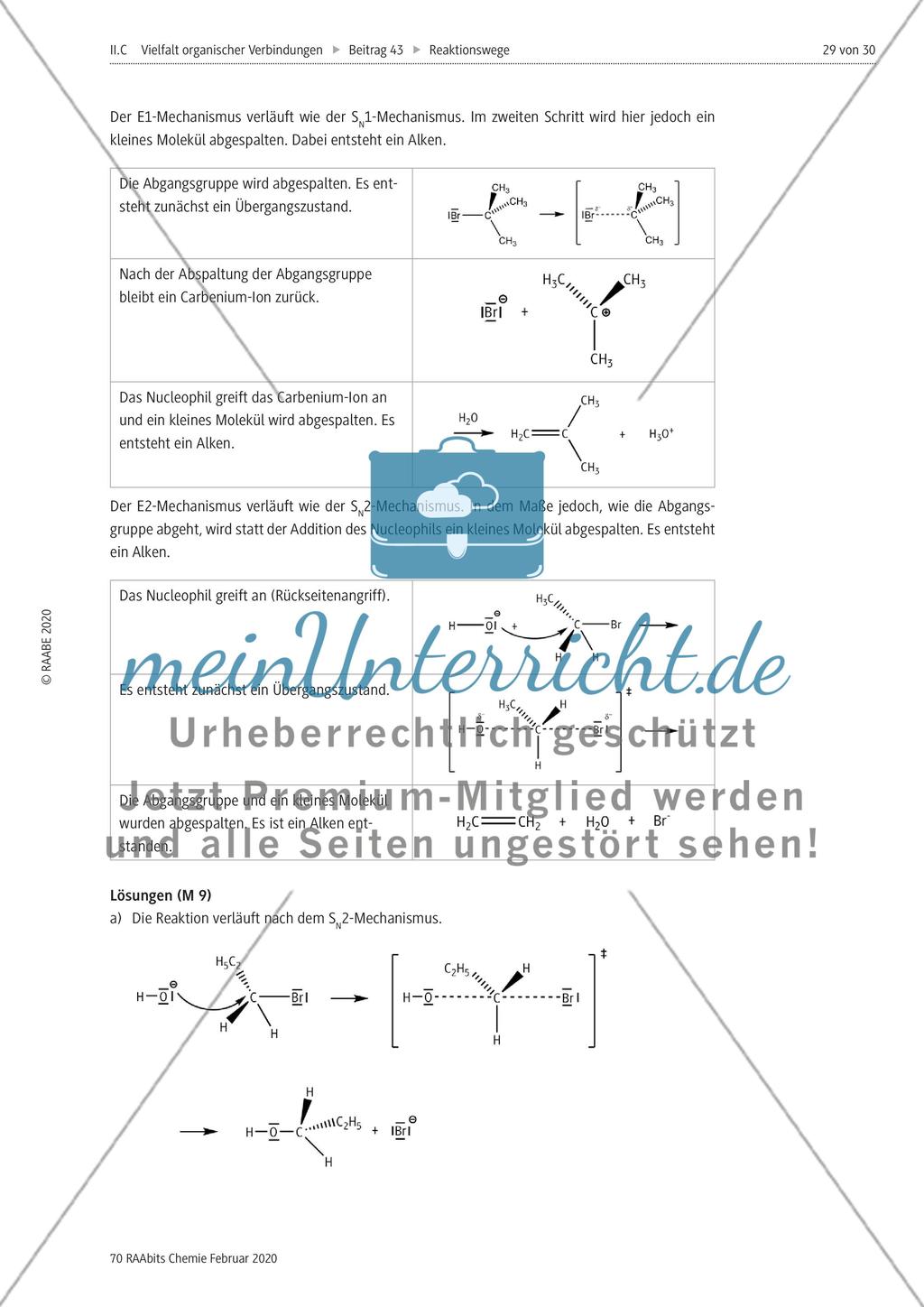 Die nucleophile Substitution und die Eliminierung Preview 7