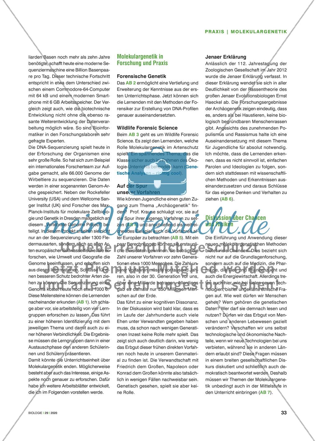 Am Puls der Molekulargenetik - Unterrichtsmaterialien zu Molekulargenetik in Forschung und Praxis flexibel einsetzen Preview 4