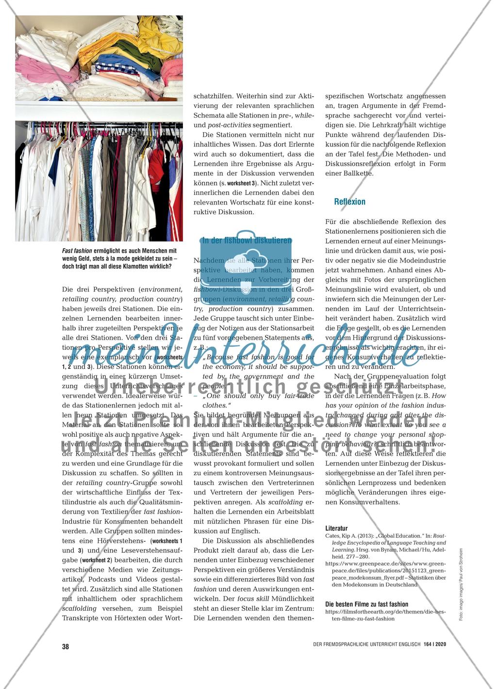 The real fashion victims - Perspektiven auf das Thema fast fashion erarbeiten, in einer fishbowl-Diskussion Position beziehen Preview 3