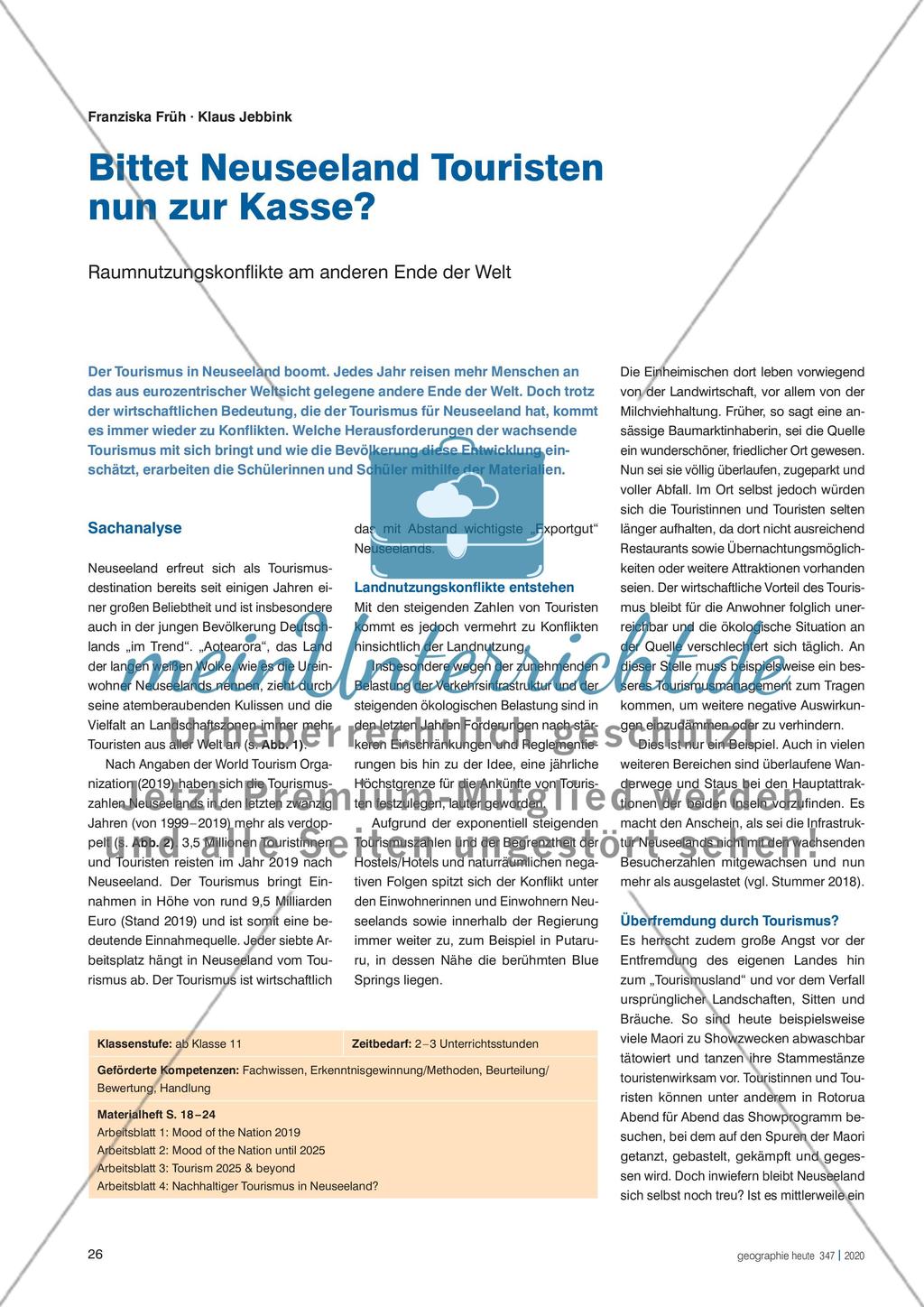Bittet Neuseeland Touristen nun zur Kasse? - Raumnutzungskonflikte am anderen Ende der Welt Preview 1