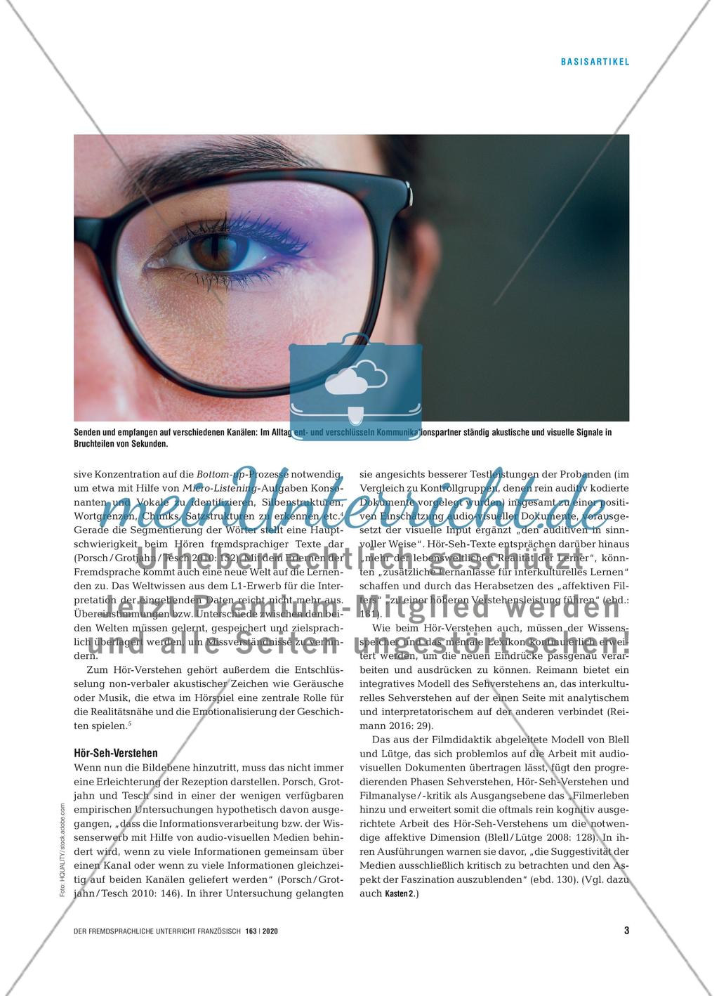 Hör-Seh-Verstehen: eine Kompetenz mit Zukunft - Perspektiven und Potenziale im Unterricht Preview 2