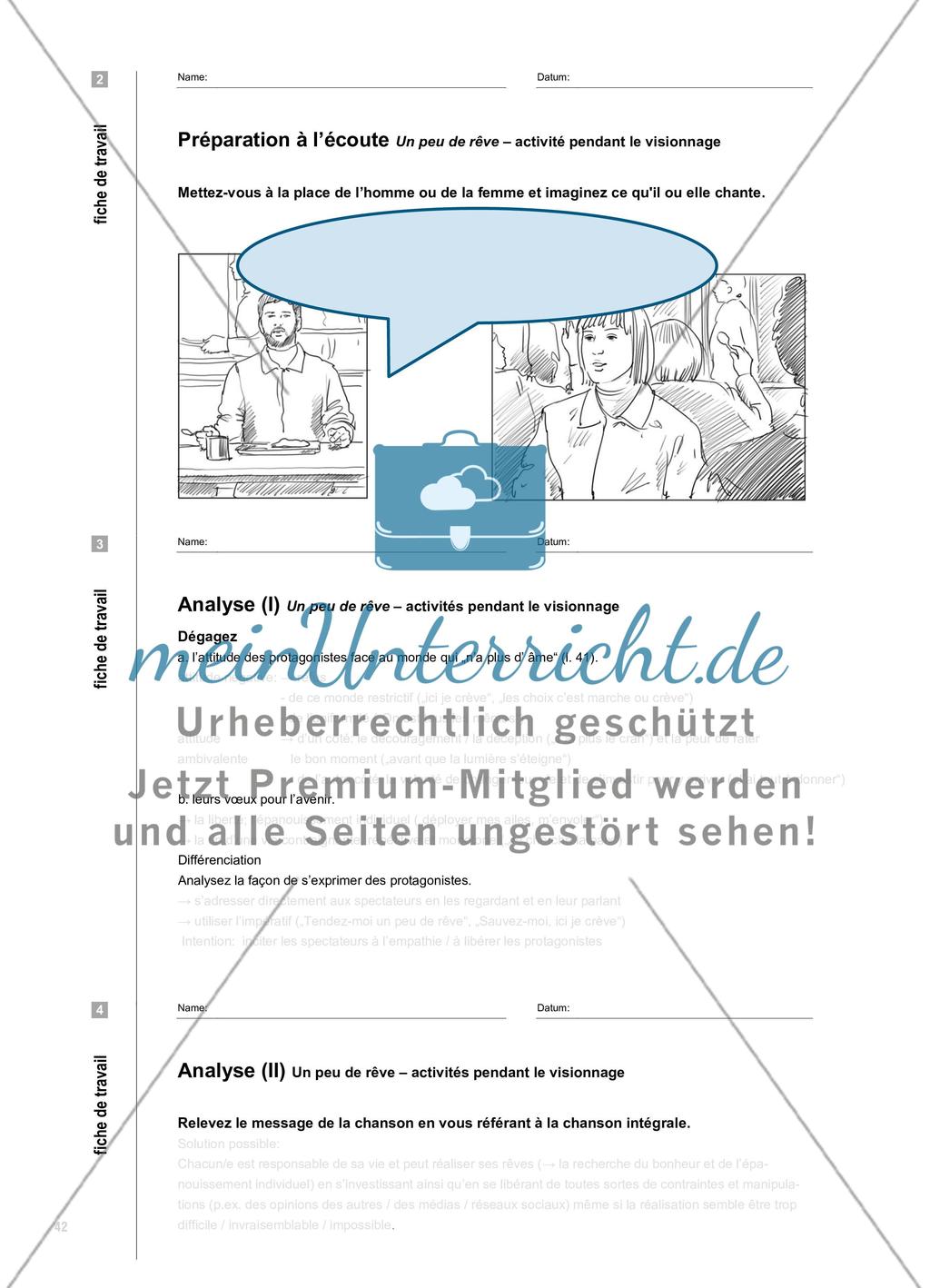Se libérer ... pour réaliser ses rêves - Seh-Verstehen in Musikvideos zur Erschließung von Liedtexten nutzen Preview 7