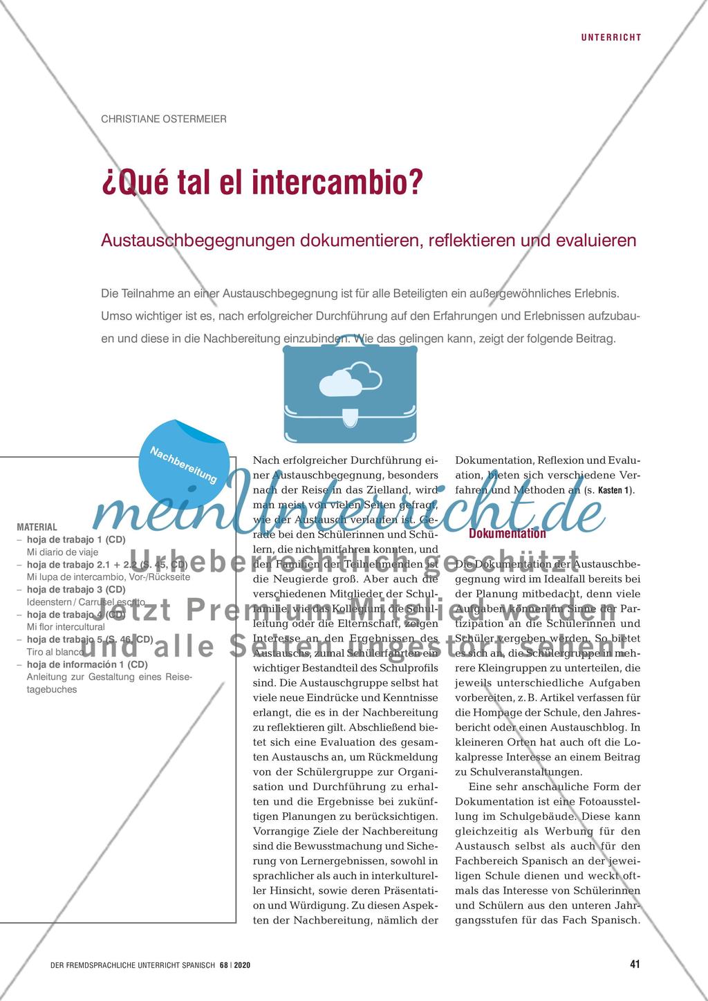 ¿Qué tal el intercambio? - Austauschbegegnungen dokumentieren, reflektieren und evaluieren Preview 1