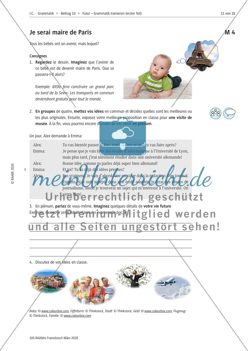 Gegenüberstellung von futur simple und futur proche / Das futur simple zum Ausdruck von Zukunftsplänen Preview 2