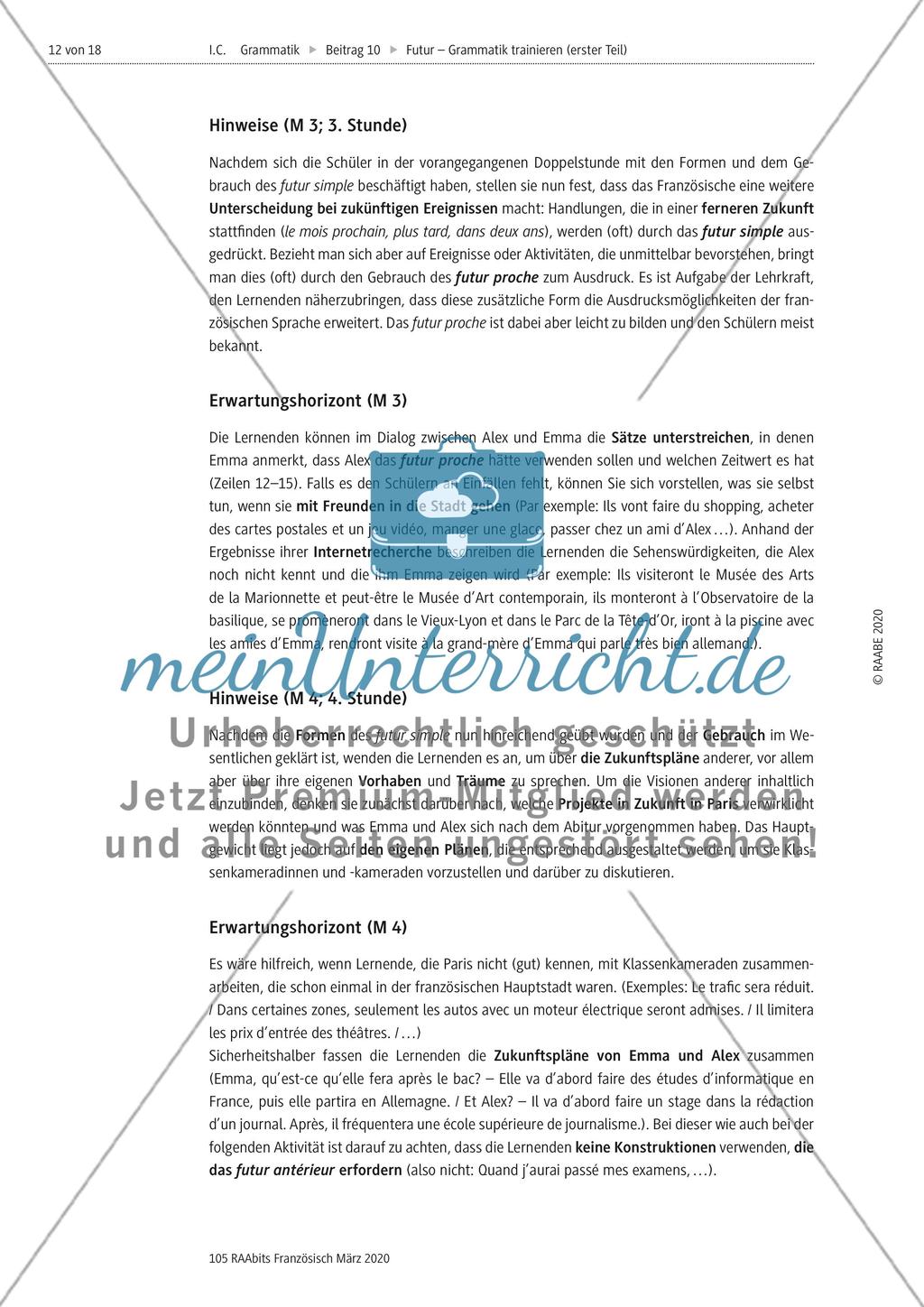 Gegenüberstellung von futur simple und futur proche / Das futur simple zum Ausdruck von Zukunftsplänen Preview 3