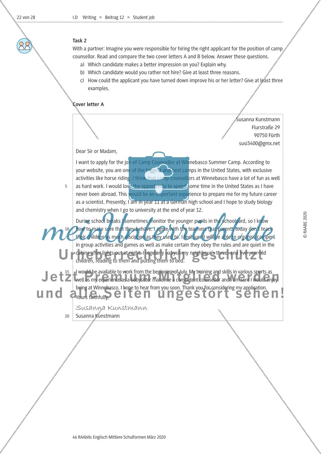 Composing a cover letter Preview 3