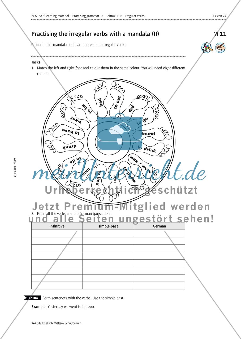 Practising the irregular verbs with mandalas Preview 2