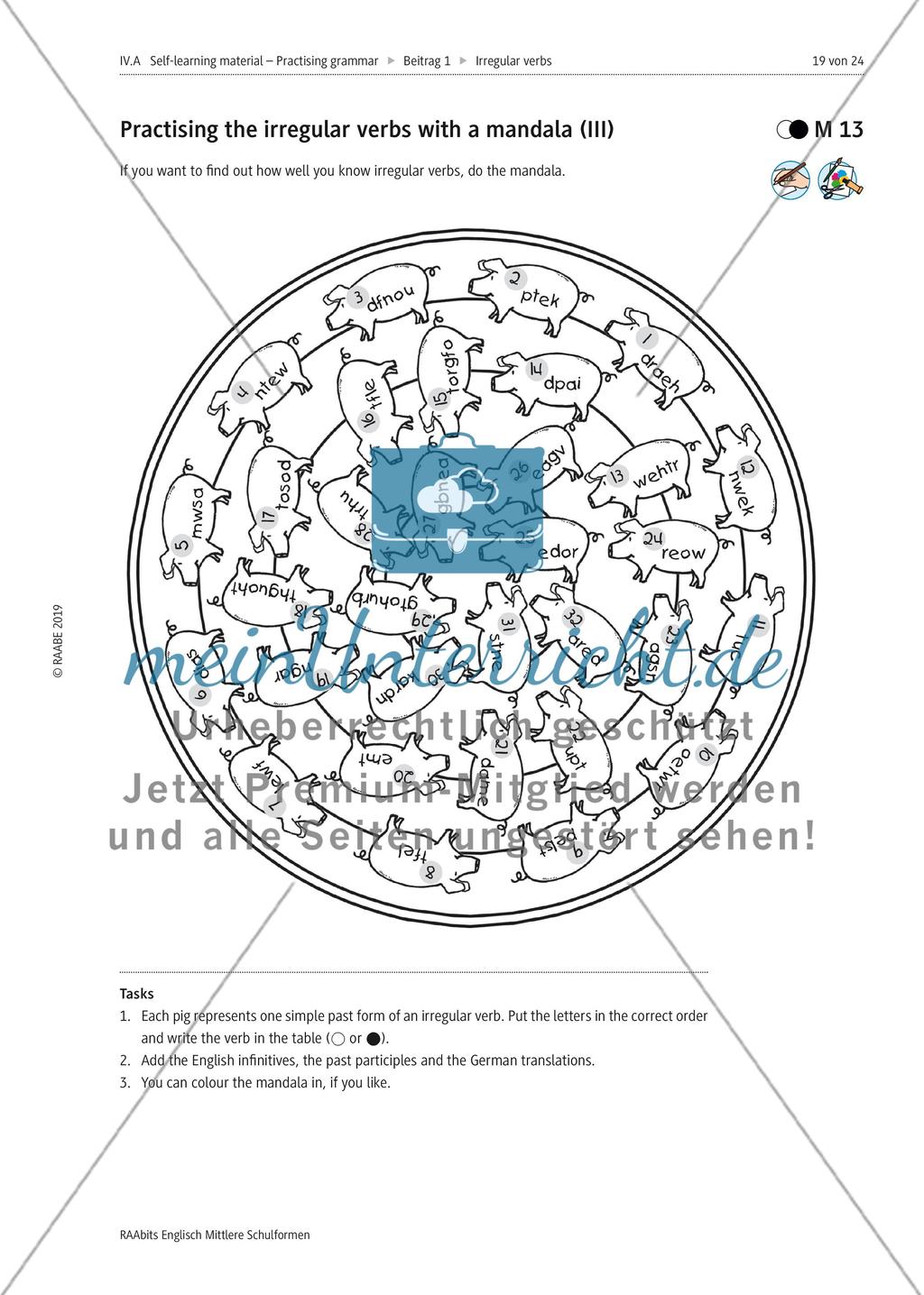 Practising the irregular verbs with mandalas Preview 4