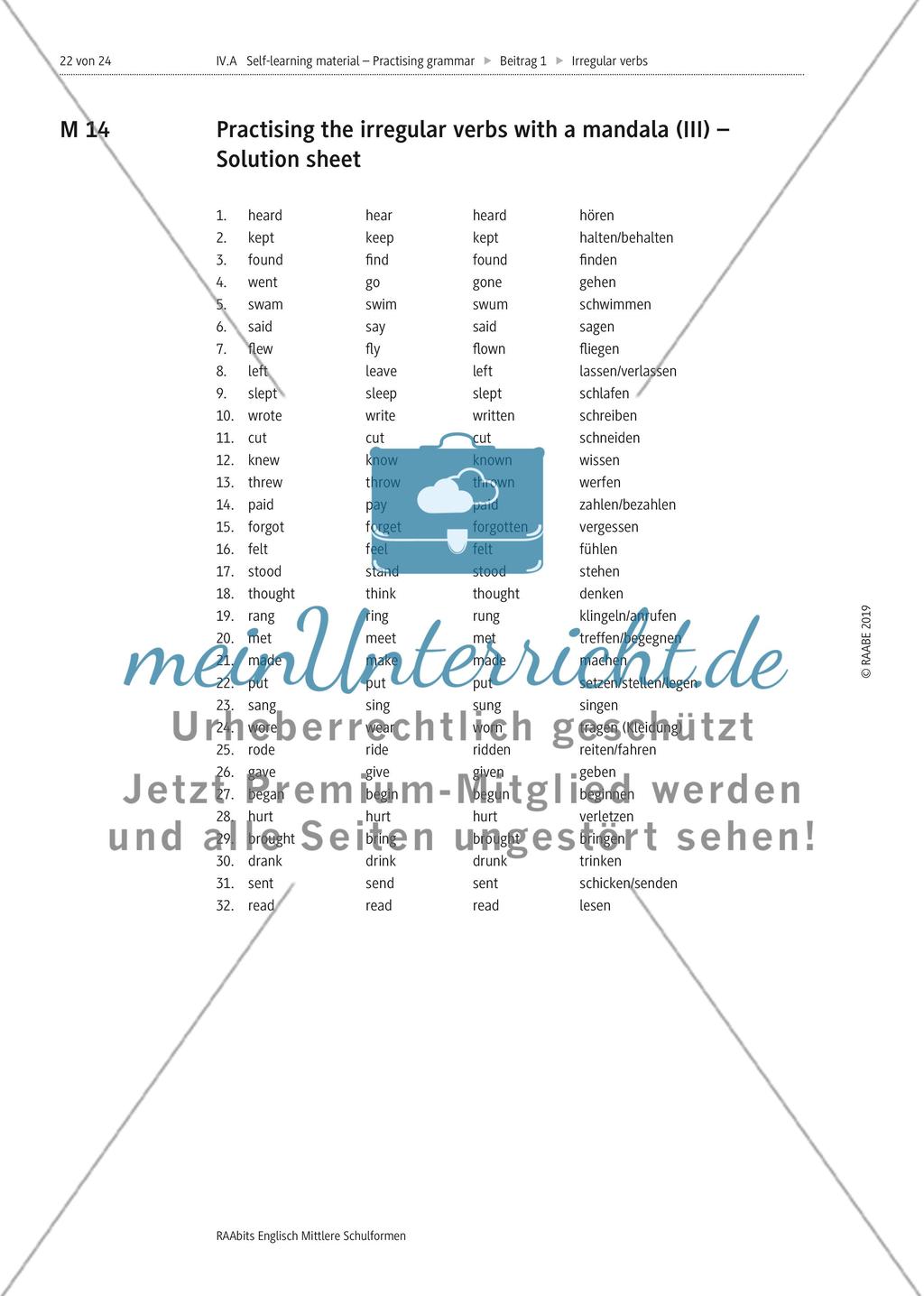 Practising the irregular verbs with mandalas Preview 7