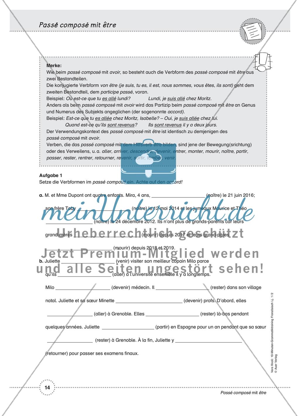 Savoir, pouvoir, vouloir / Reflexive Verben / Verben auf -ir (dormir) und mit Stammerweiterung / Passé composé Preview 10