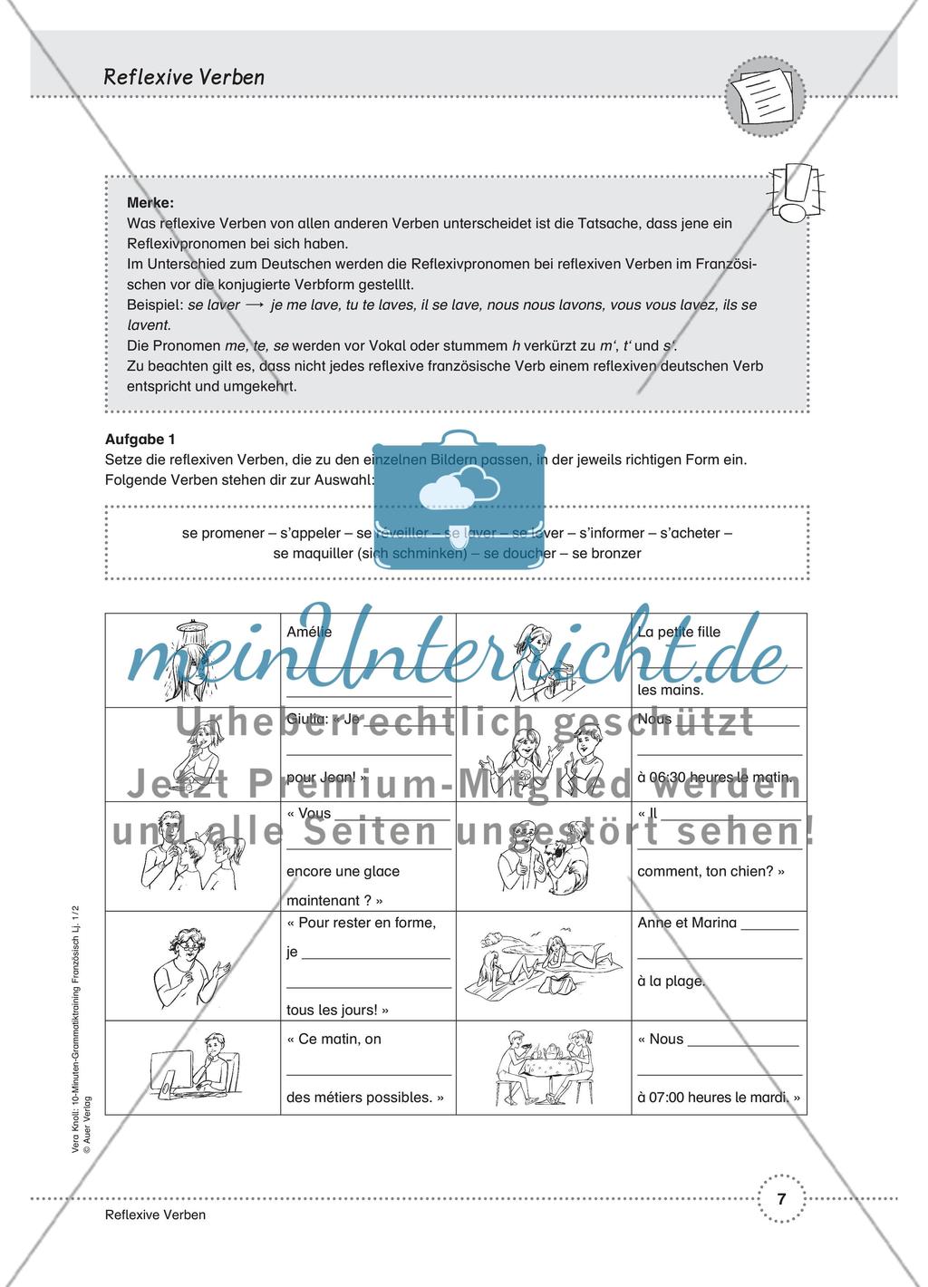 Savoir, pouvoir, vouloir / Reflexive Verben / Verben auf -ir (dormir) und mit Stammerweiterung / Passé composé Preview 3
