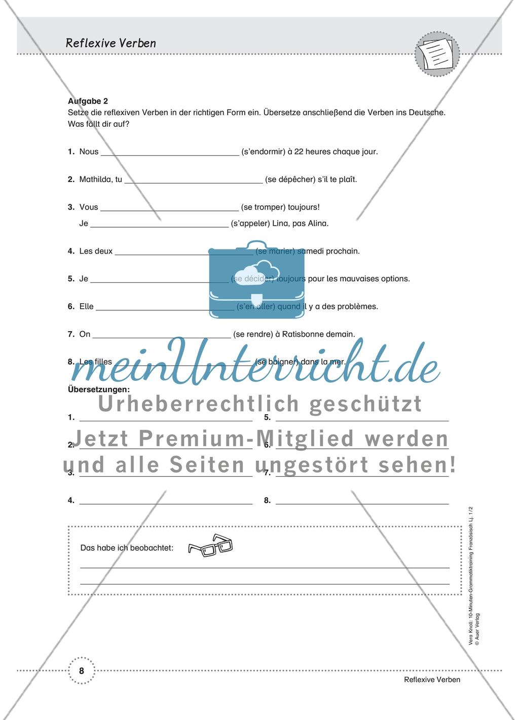 Savoir, pouvoir, vouloir / Reflexive Verben / Verben auf -ir (dormir) und mit Stammerweiterung / Passé composé Preview 4