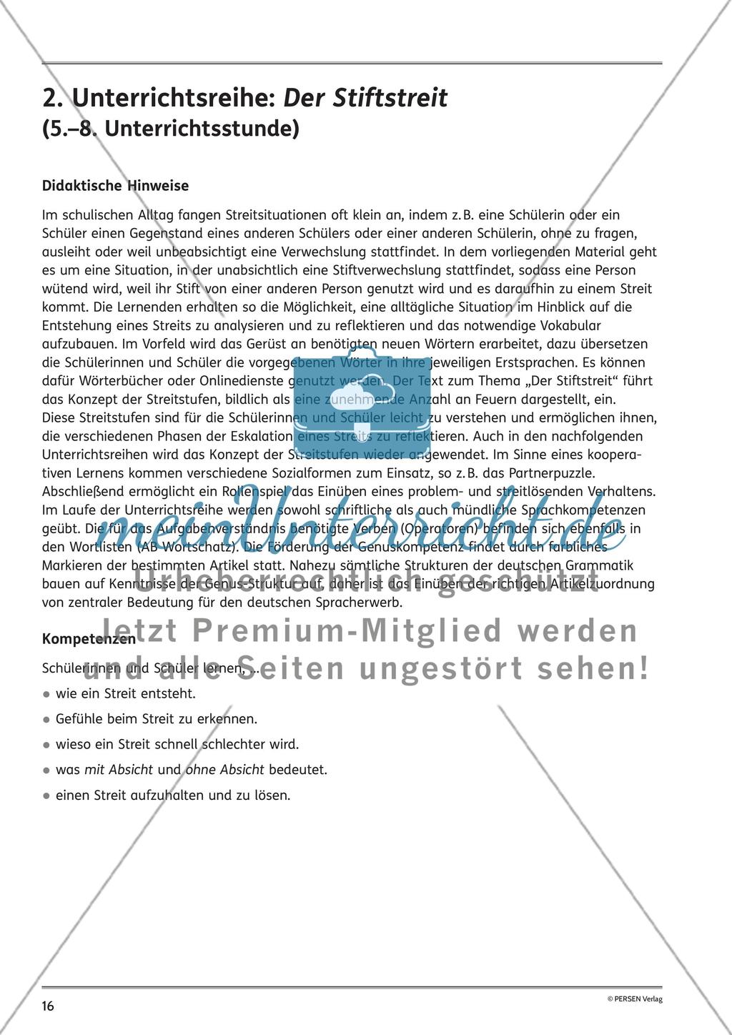 Unterrichtsreihe: Der Stiftstreit Preview 1