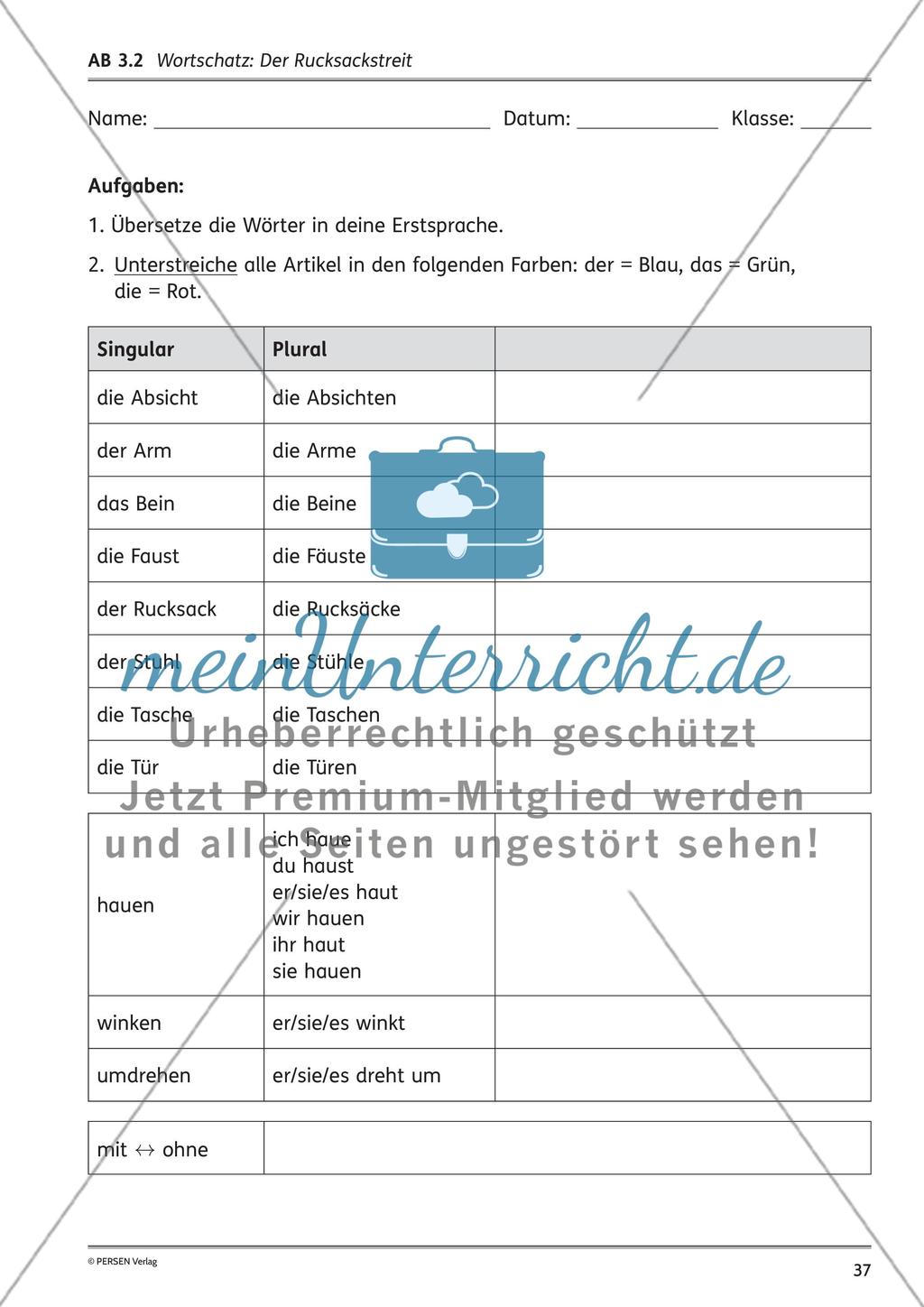 Unterrichtsreihe: Der Rucksackstreit Preview 5