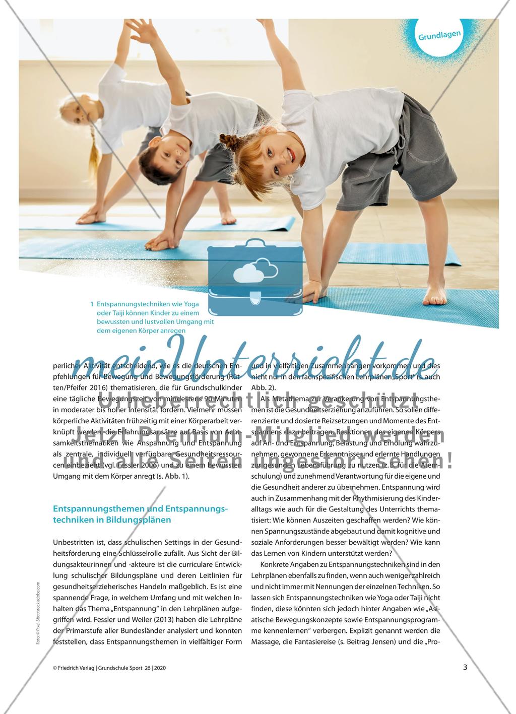 Bewegt entspannen – entspannt bewegen: Gesundheitsförderung in der