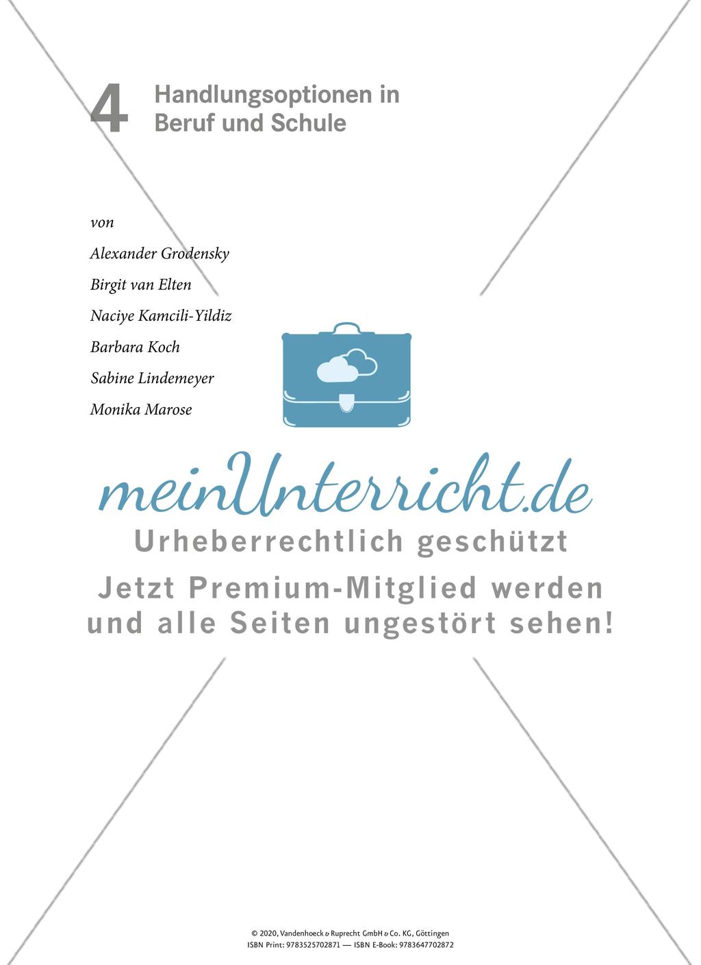 Handlungsoptionen in Beruf und Schule - M 4.1 - 4.5 Preview 1