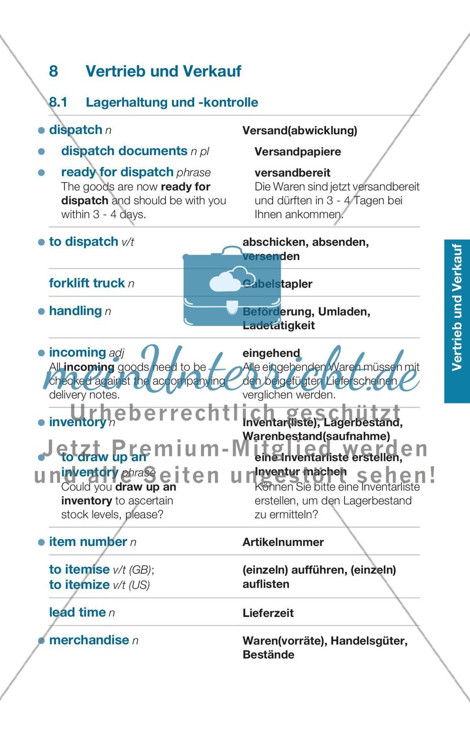 Thematischer Wortschatz: Vertrieb und Verkauf Preview 1