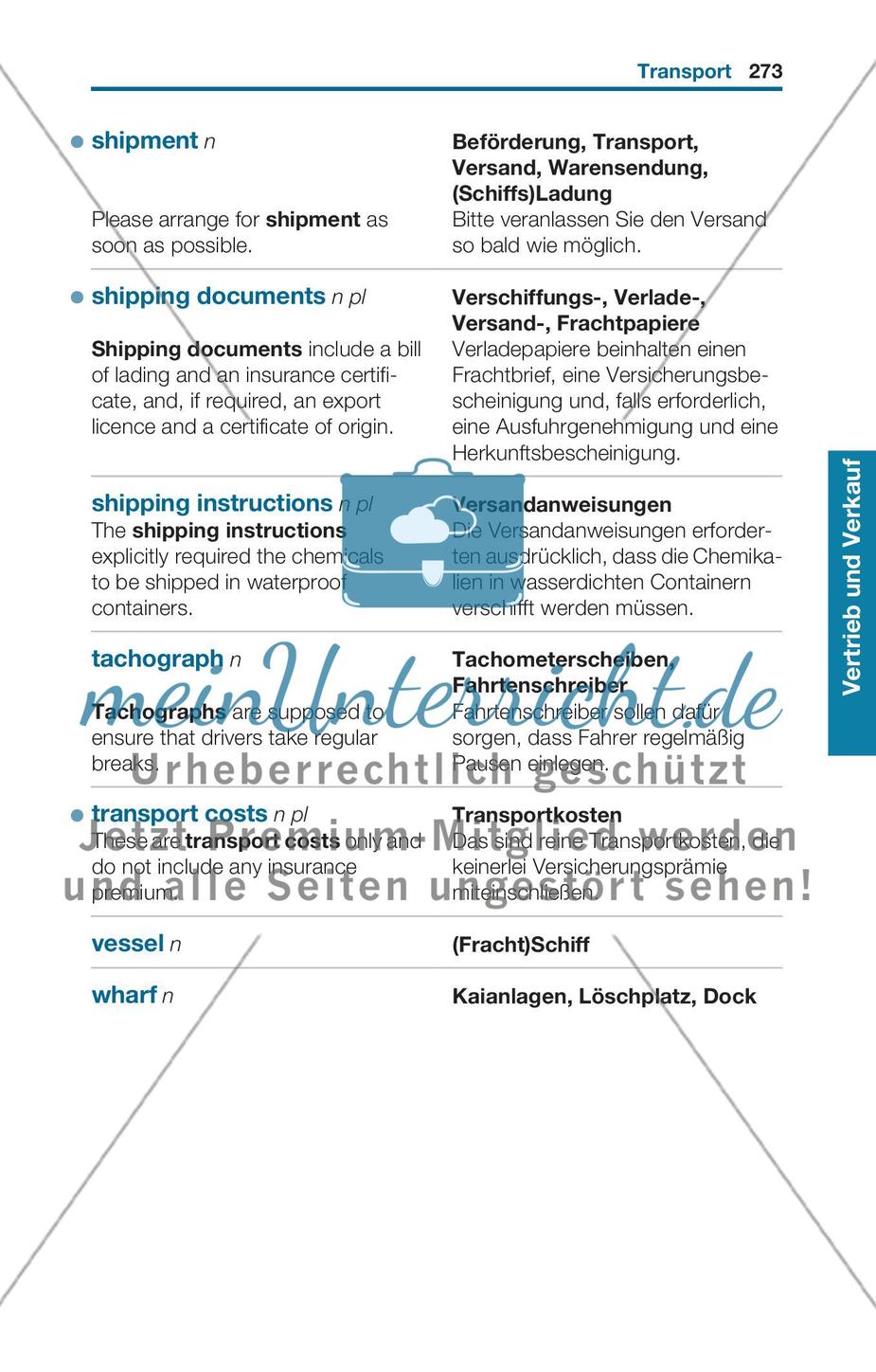 Thematischer Wortschatz: Vertrieb und Verkauf Preview 23