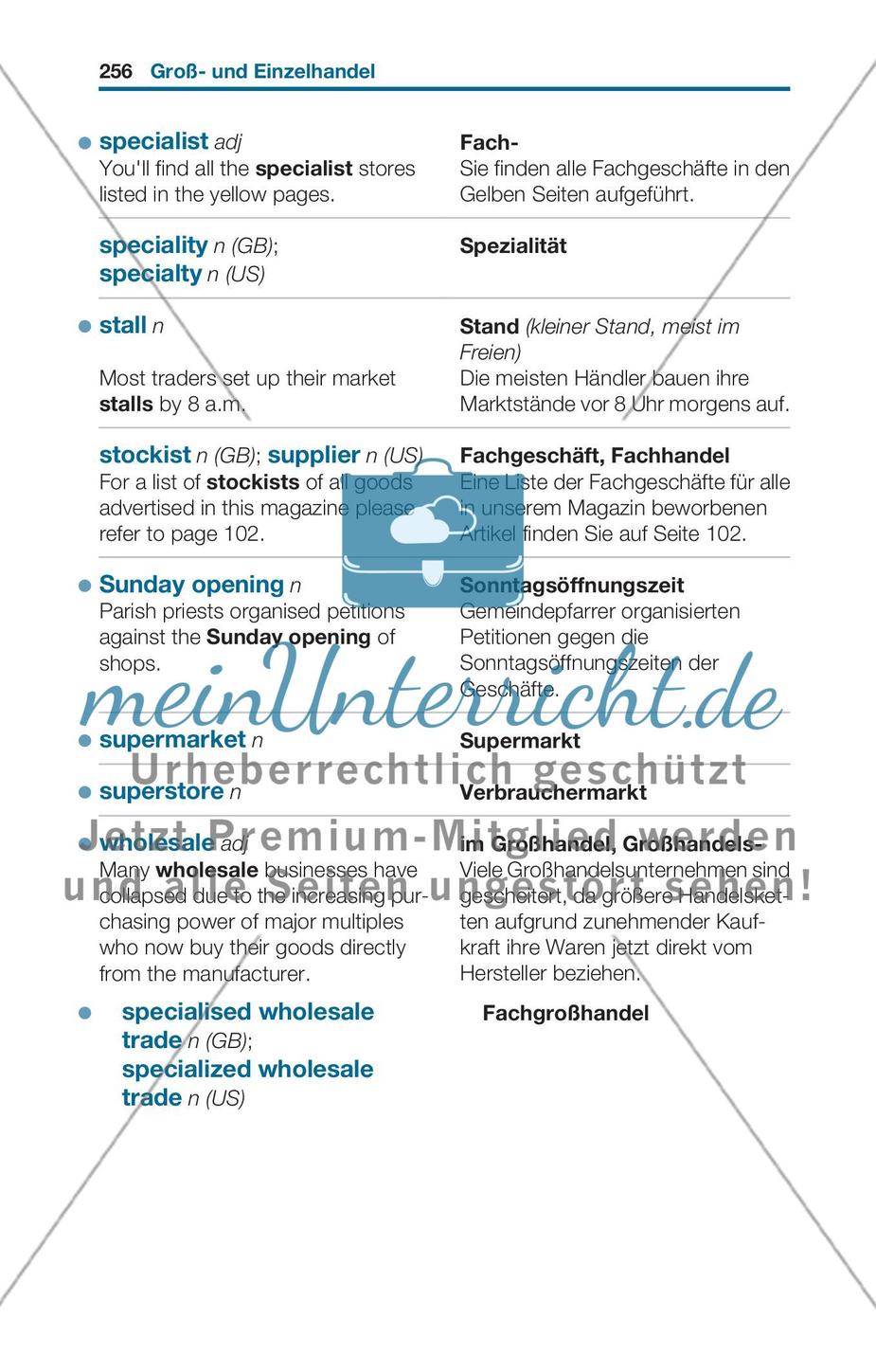 Thematischer Wortschatz: Vertrieb und Verkauf Preview 6