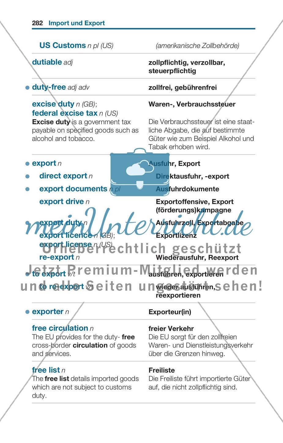Thematischer Wortschatz: Internationaler Handel Preview 9