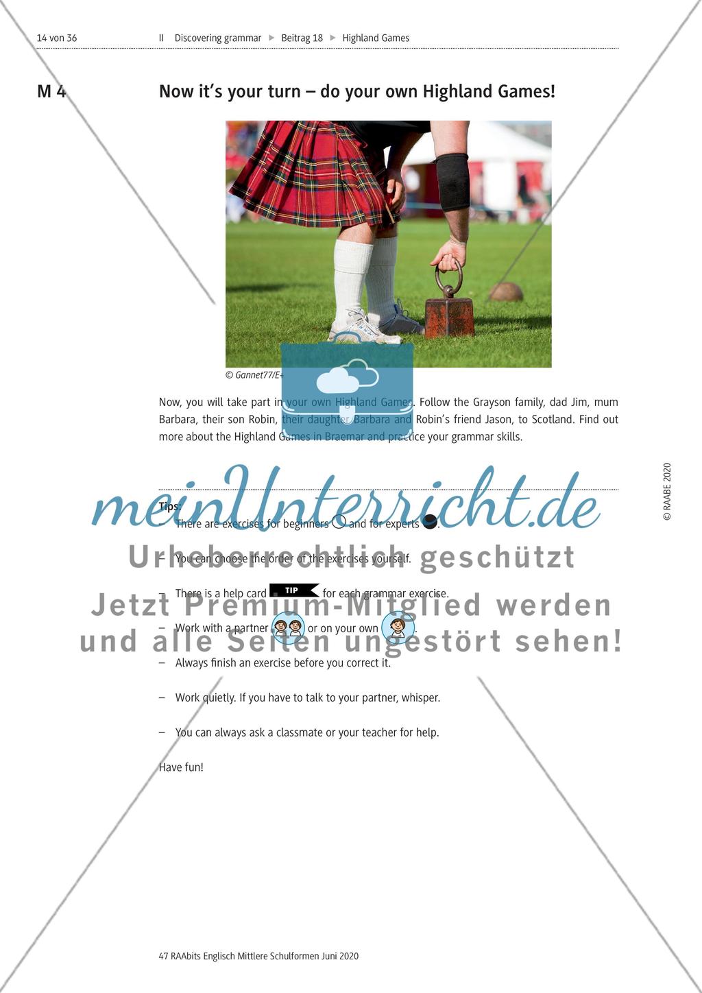 Let’s do your own Highland Games – a grammar revision Preview 1