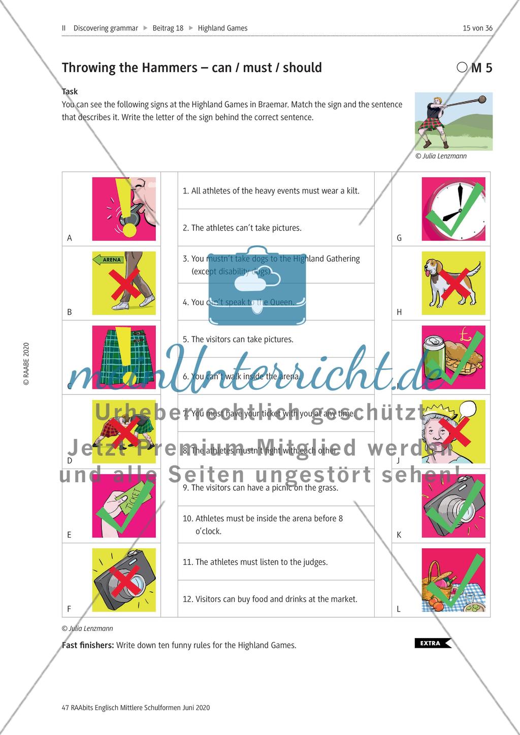 Let’s do your own Highland Games – a grammar revision Preview 2