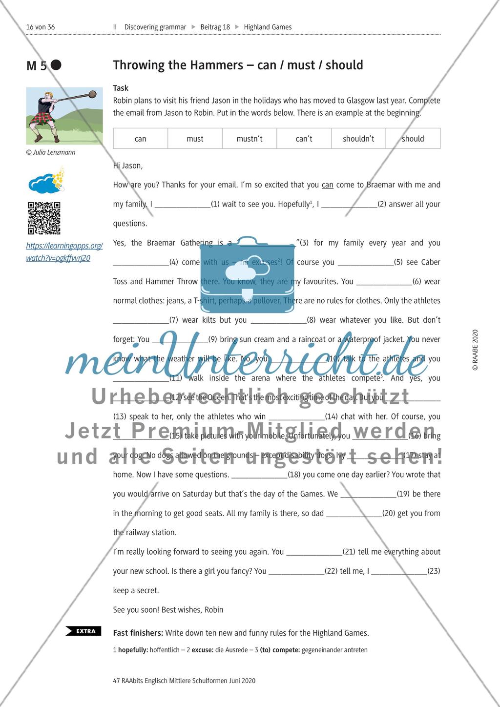 Let’s do your own Highland Games – a grammar revision Preview 3