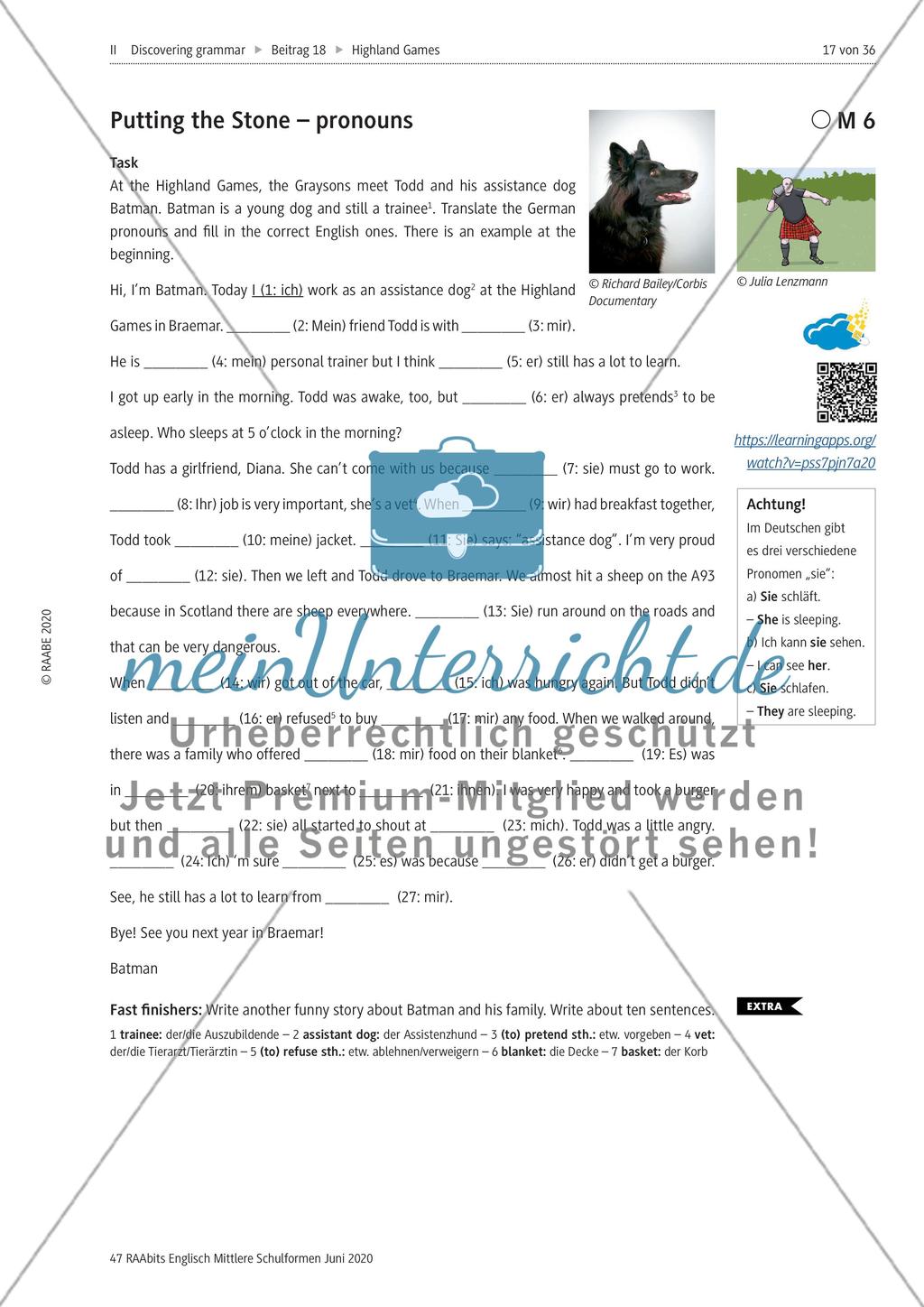 Let’s do your own Highland Games – a grammar revision Preview 4