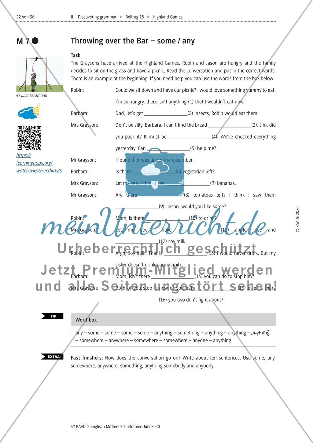 Let’s do your own Highland Games – a grammar revision Preview 9