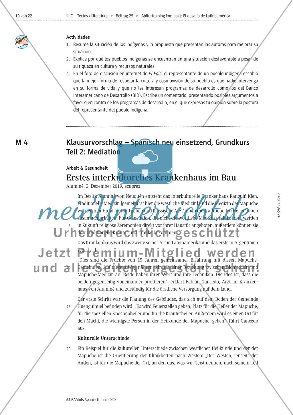 Klausurvorschlag – Spanisch neu einsetzend, Grundkurs Preview 3