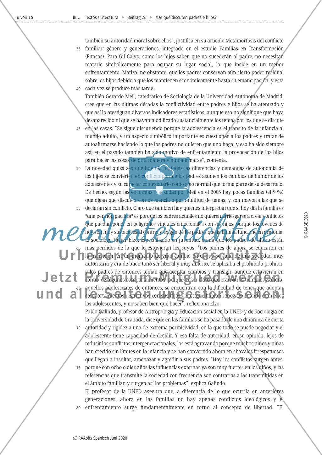¿De qué discuten padres e hijos? – Am Beispiel Spanien über Konflikte zwischen Jugendlichen und ihren Eltern sprechen Preview 6