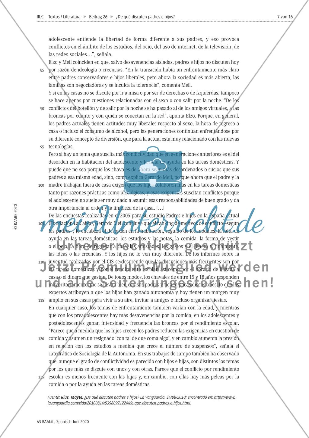 ¿De qué discuten padres e hijos? – Am Beispiel Spanien über Konflikte zwischen Jugendlichen und ihren Eltern sprechen Preview 7