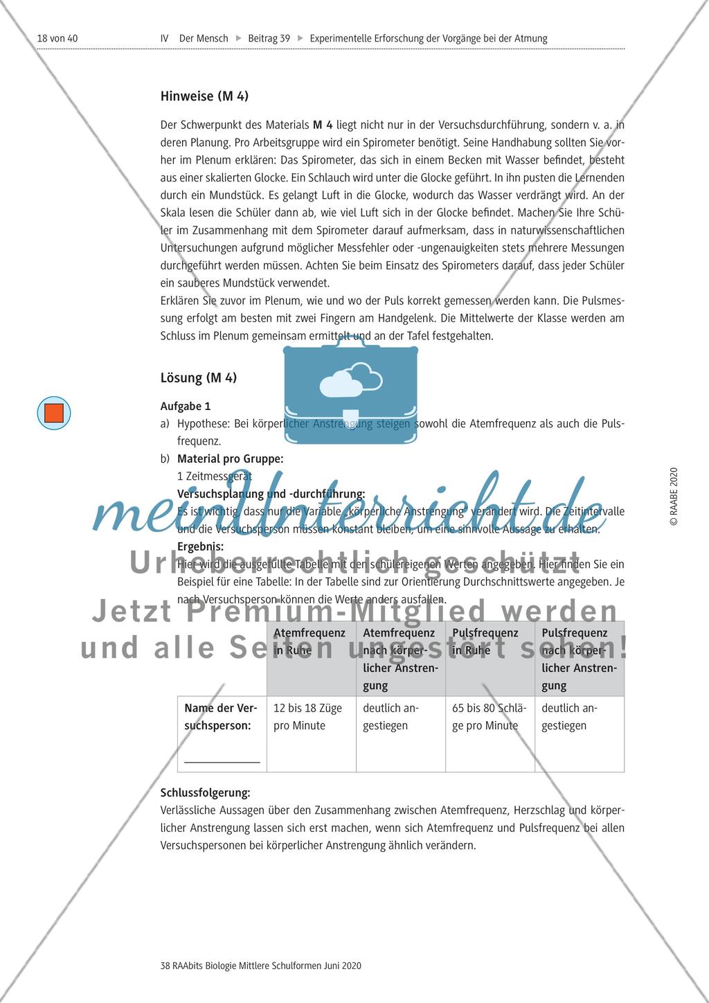 Experimentelle Erforschung der Vorgänge bei der Atmung Preview 18