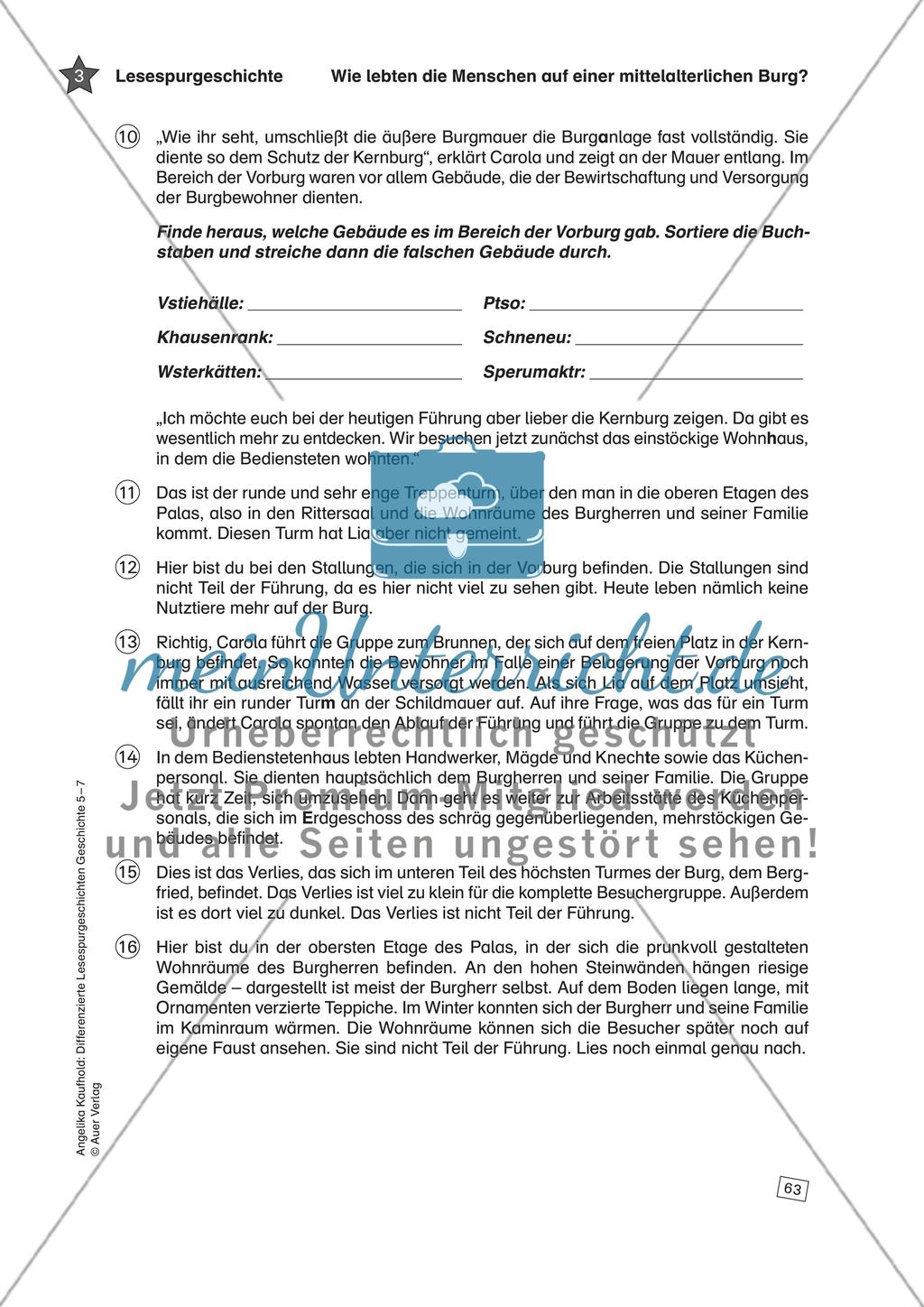 Wie lebten die Menschen auf einer mittelalterlichen Burg? - meinUnterricht