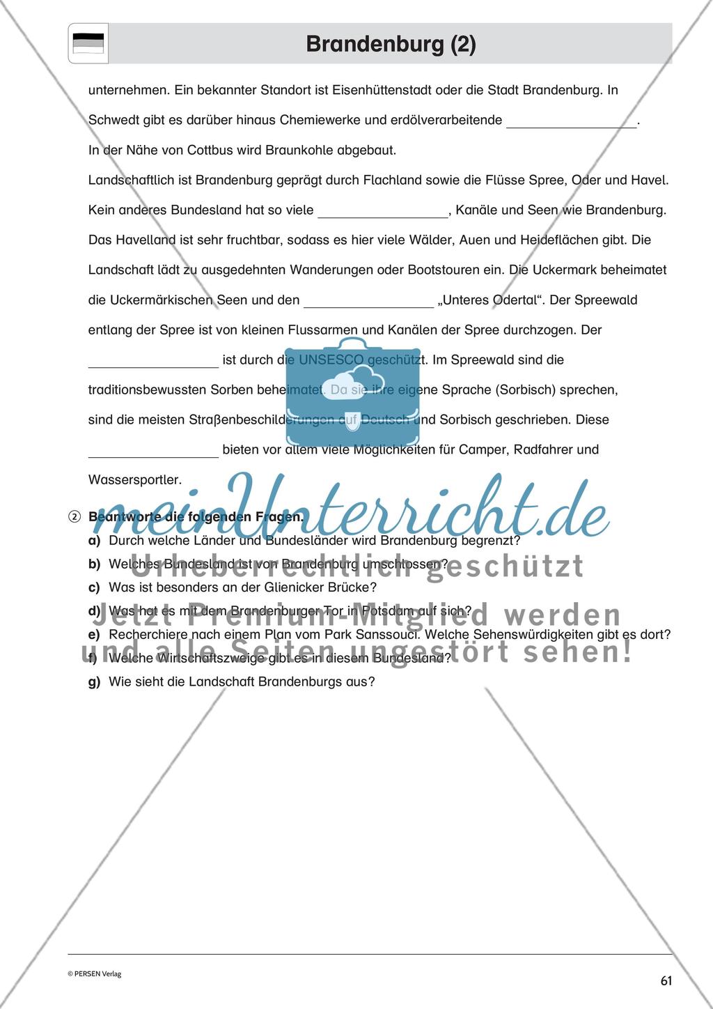 Die Bundesländer: Mecklenburg-Vorpommern, Thüringen, Brandenburg Preview 11